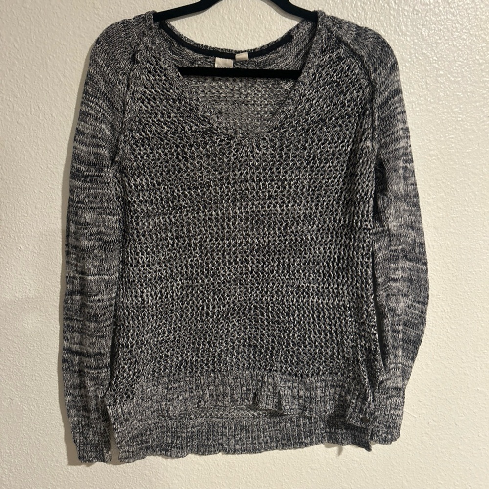 ROXY Women’s Black & White Knit Beautiful Hi-Lo Tunic Sweater! Size Medium!